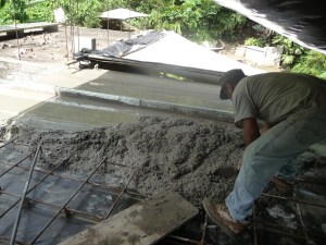 levelling the concrete